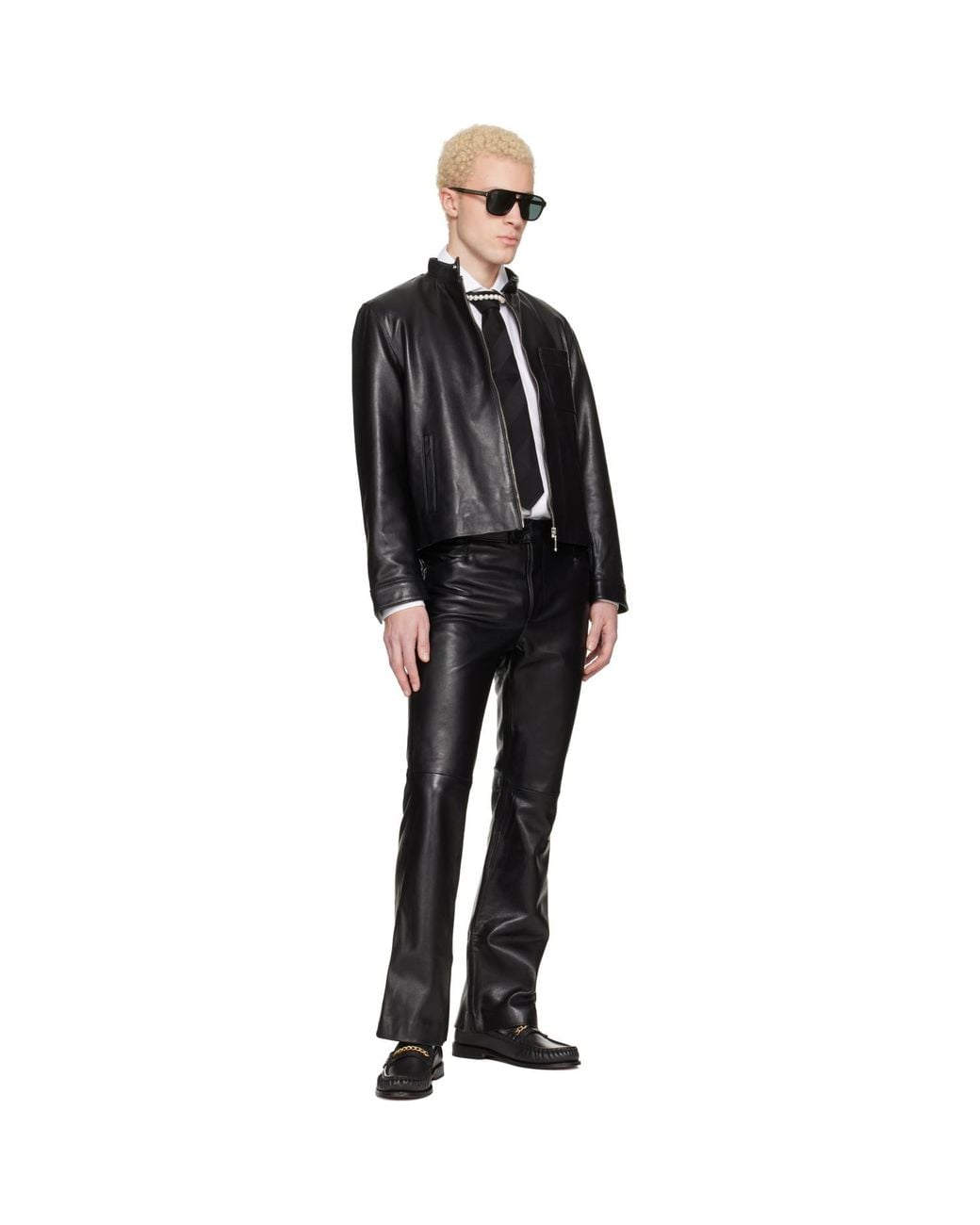 Ernest W. Baker Black Chain Loafers for men