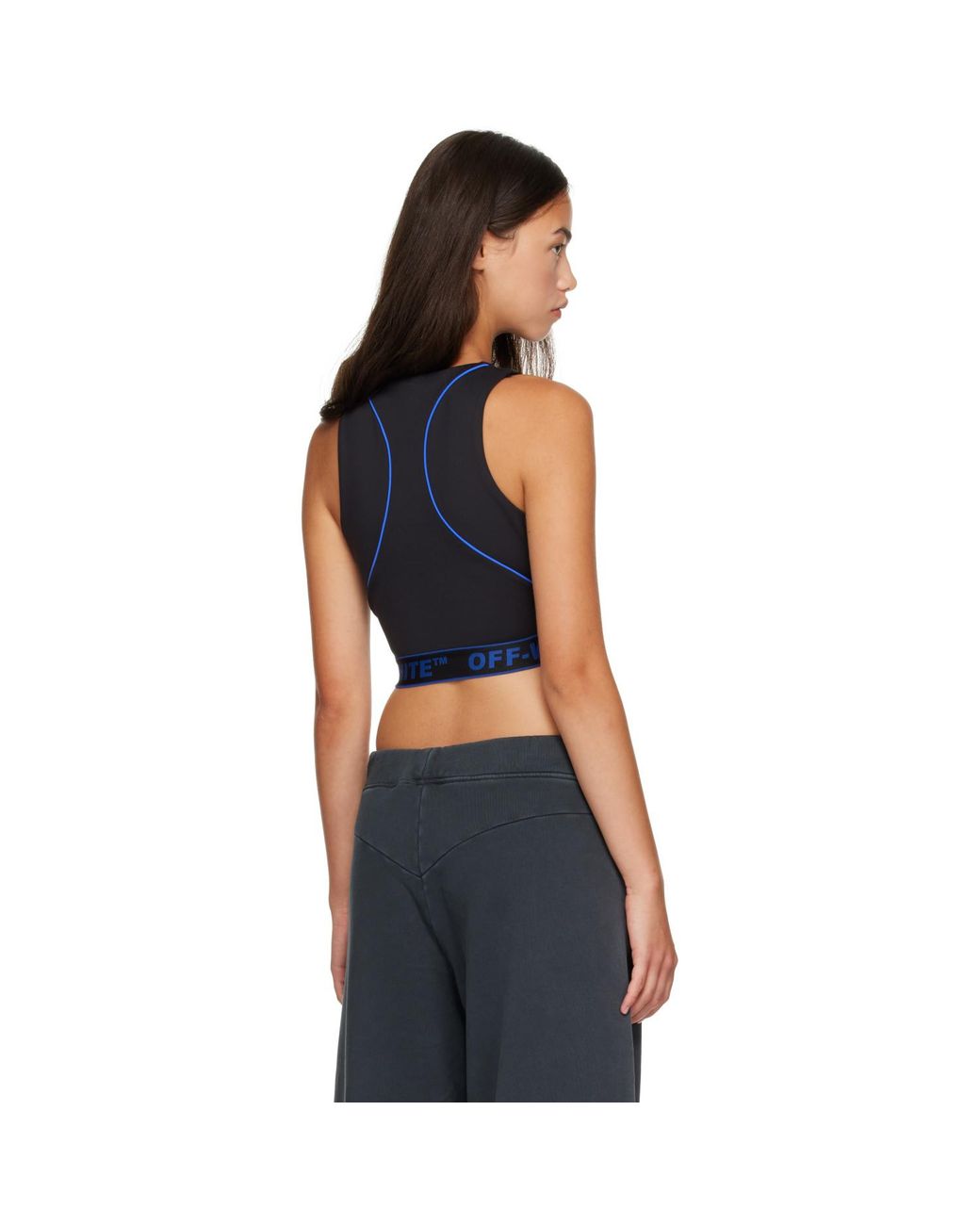 Off-White c/o Virgil Abloh Blue Logoband Lycra Tank Top