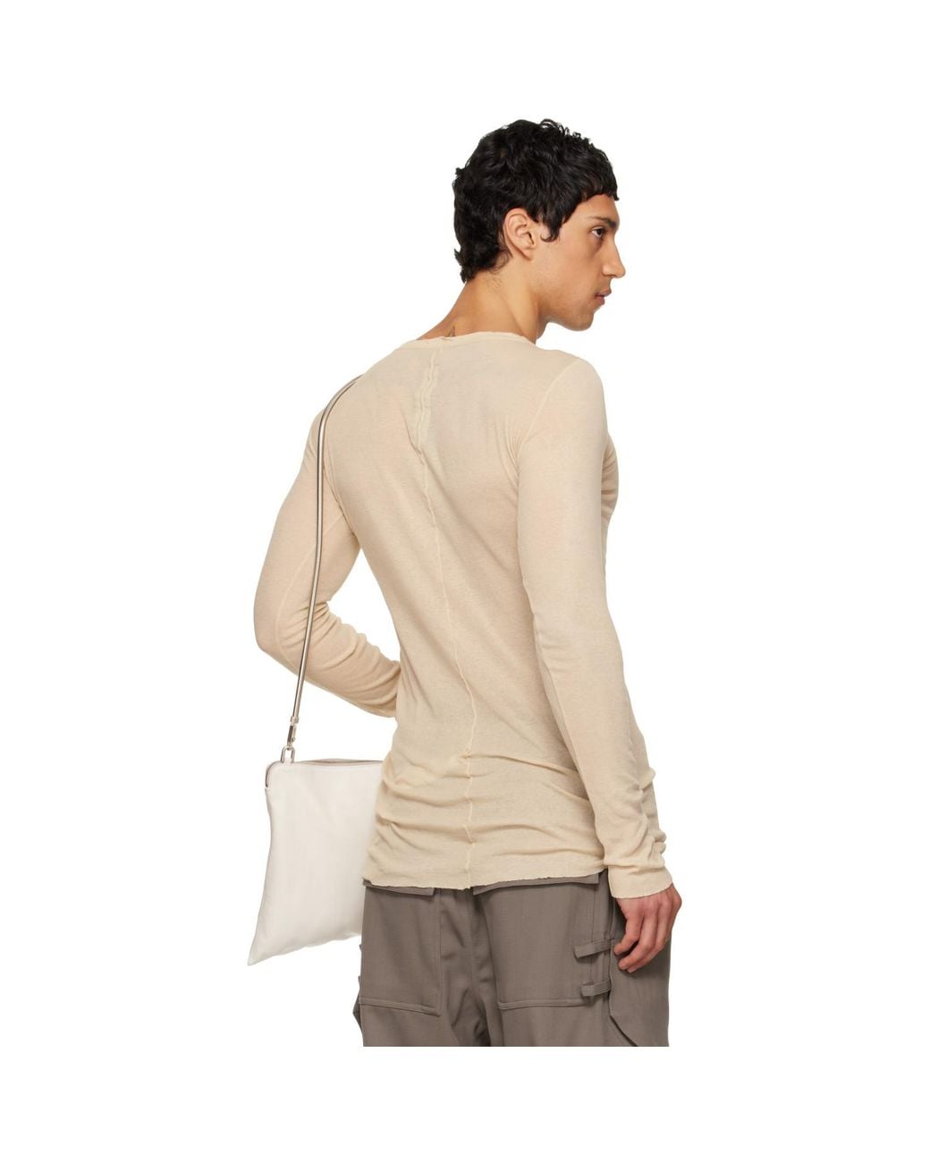 Rick Owens Natural Temple Rib Ls T-shirt for men