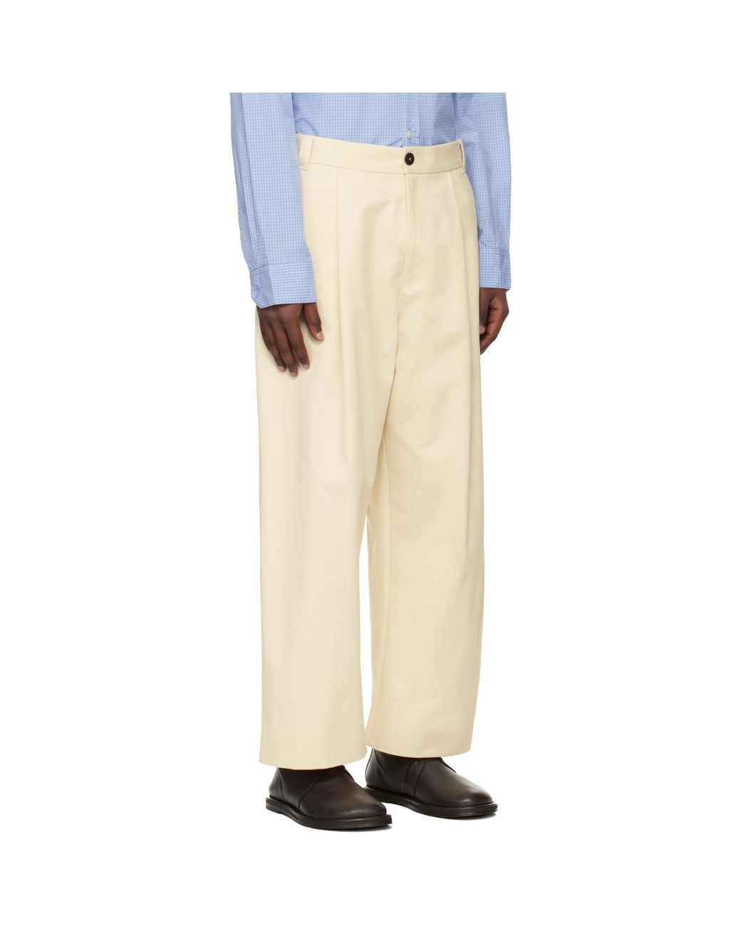 Studio Nicholson Natural Off- Sorte Trousers for men