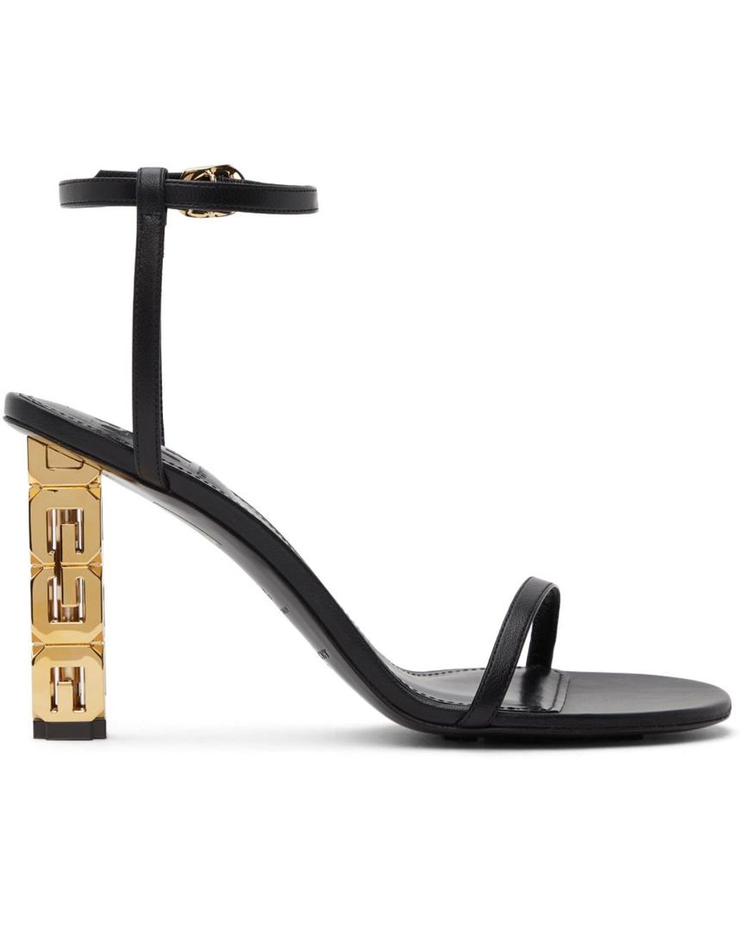 Givenchy Leather G Cube 85 Heeled Sandals in Black | Lyst