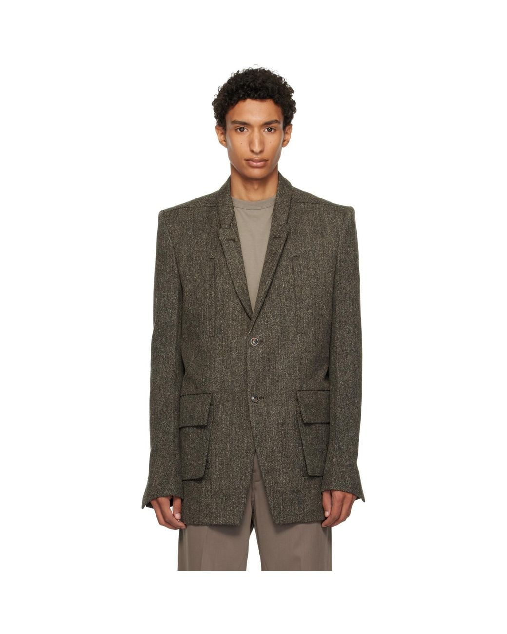 Rick Owens Green Tower Customs Blazer for men