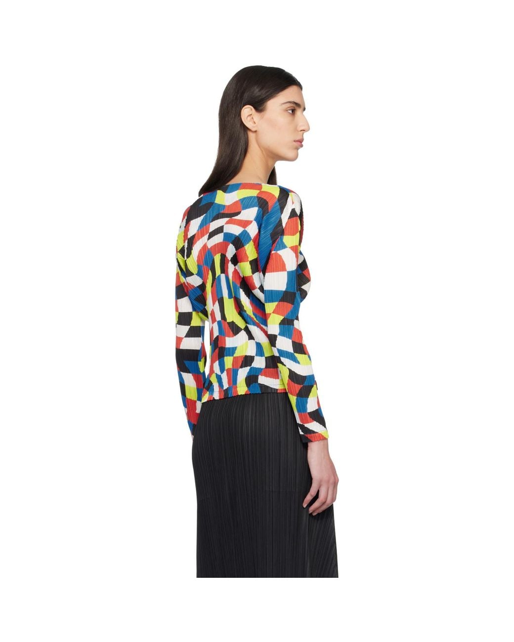 Pleats Please Issey Miyake Black Dancing Square Top
