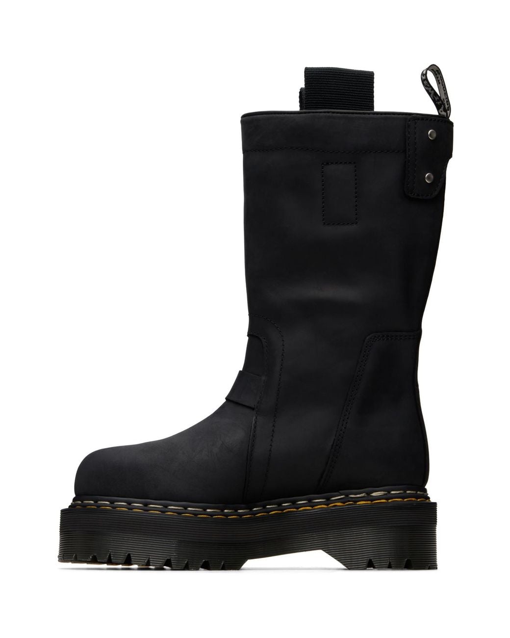 Rick Owens Black Dr. Martens Edition Quad Sole Pull On Boots for men