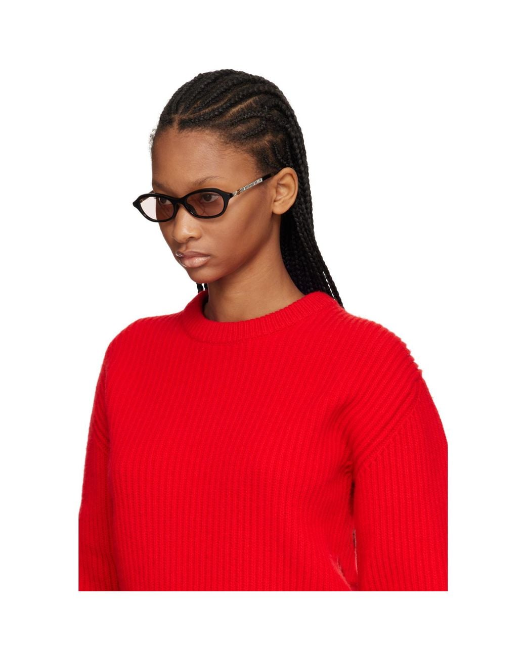 Gucci Brown Oval-Frame Sunglasses