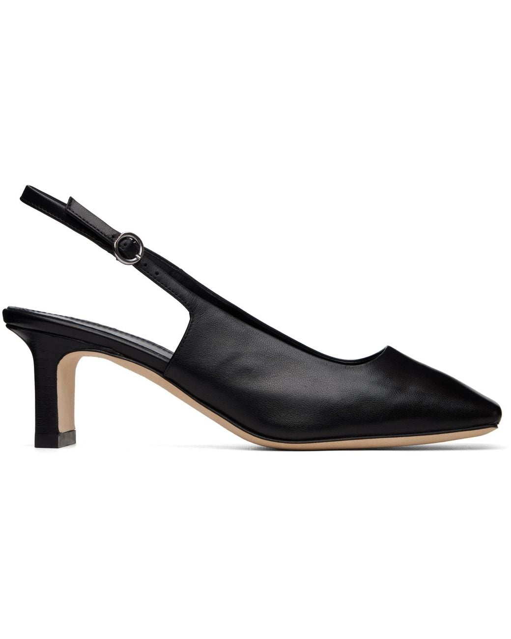 Aeyde Black Liza Slingback Heels