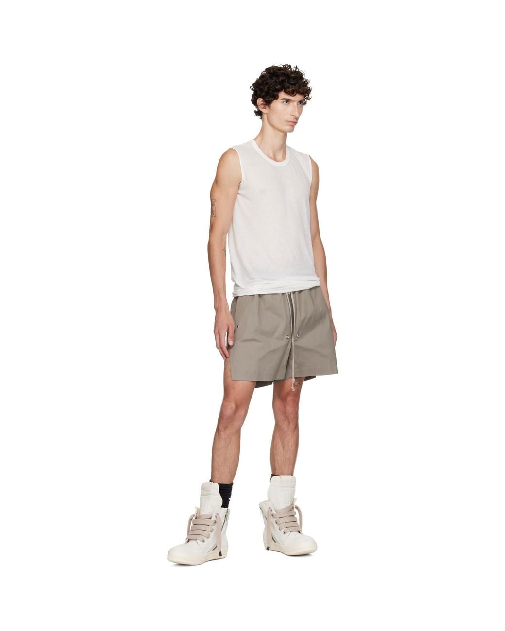 Rick Owens Natural Off- Tower Jumbolace Geobasket Sneakers for men