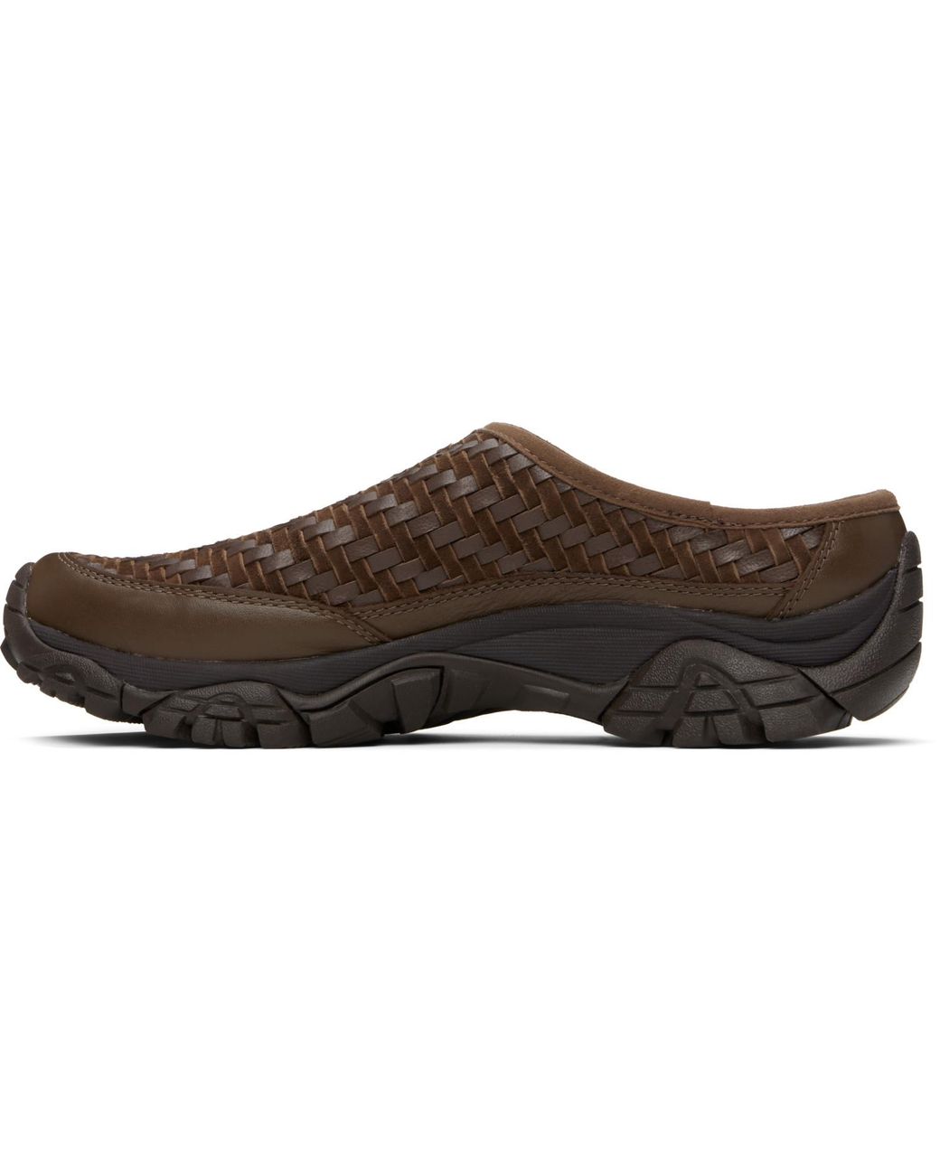 Merrell Moab 2 Slide Leather Woven Loafers in Black for Men | Lyst