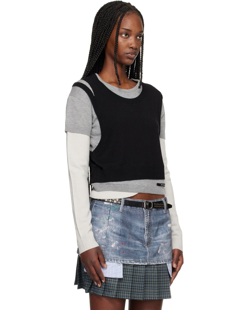 ANDERSSON BELL Black Tres Over Layered Sweater