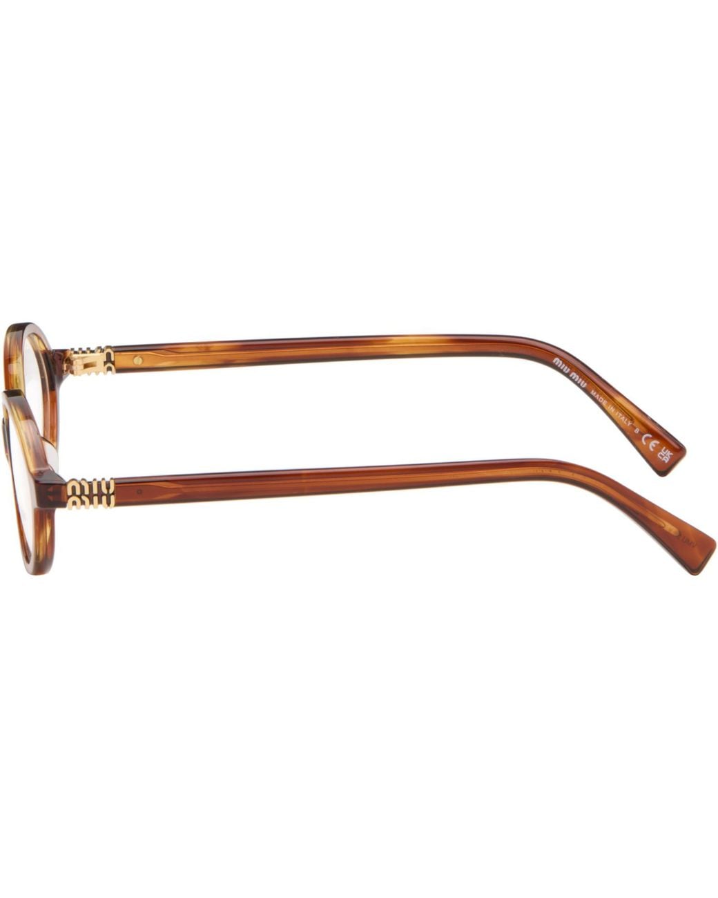 Miu Miu Brown 'Breaking The Rules' Oval Glasses