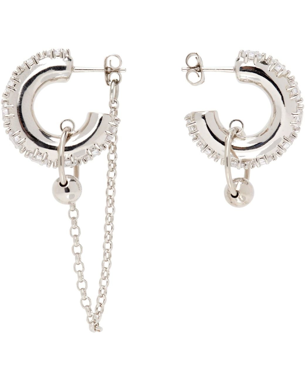 Justine Clenquet White Penny Earrings