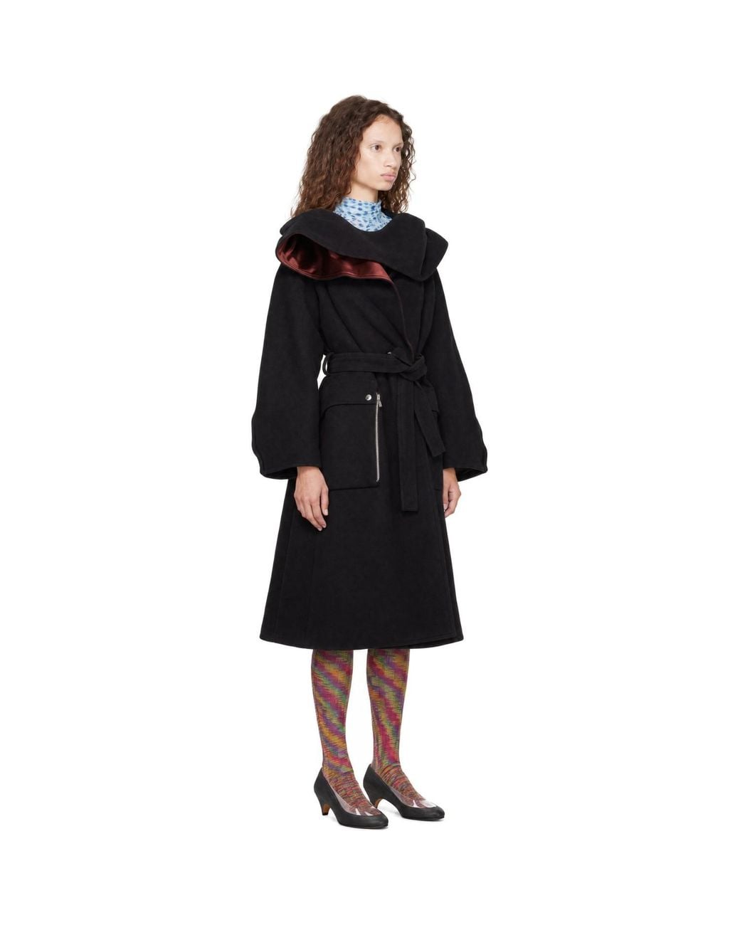 Kiko Kostadinov Black Siskin Hooded Coat