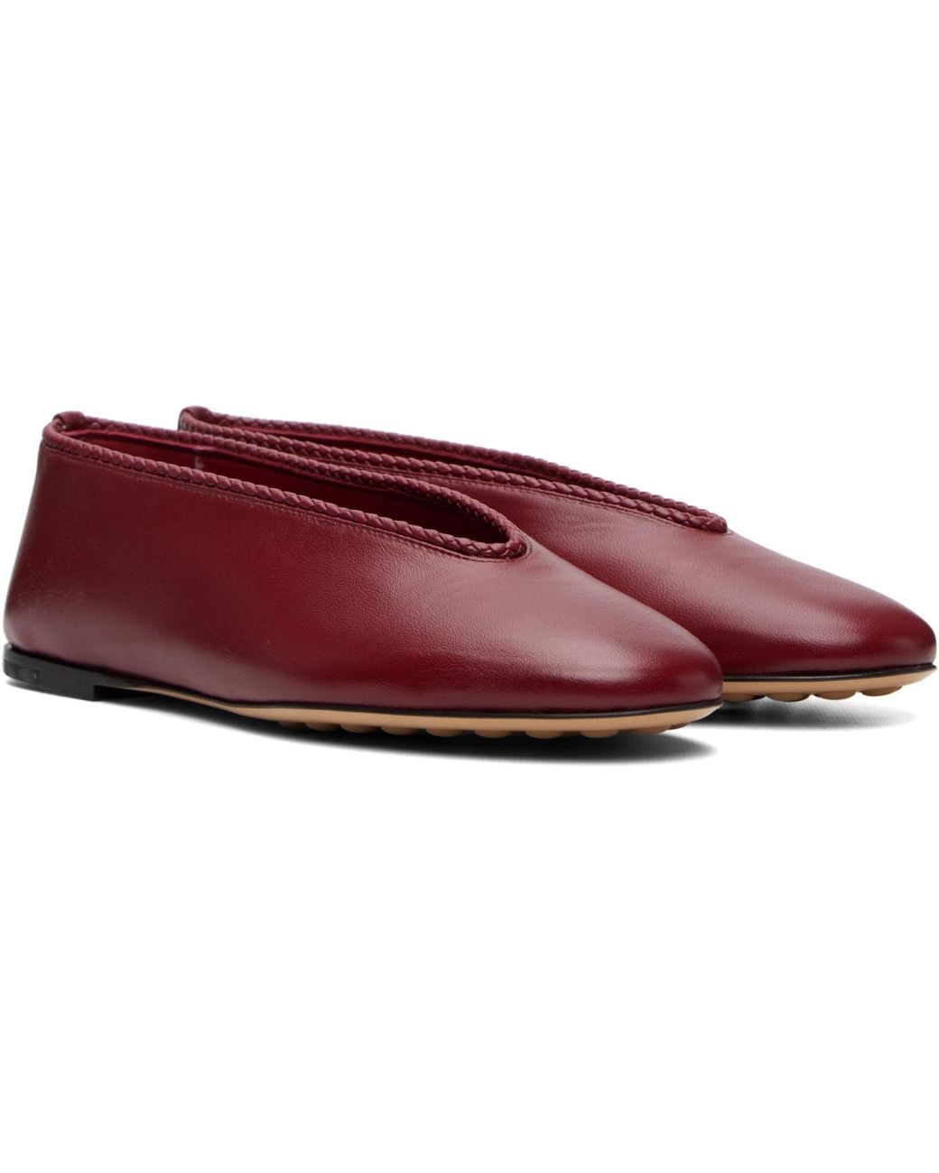 Bottega Veneta Purple Burgundy Rosa Ballerina Flats