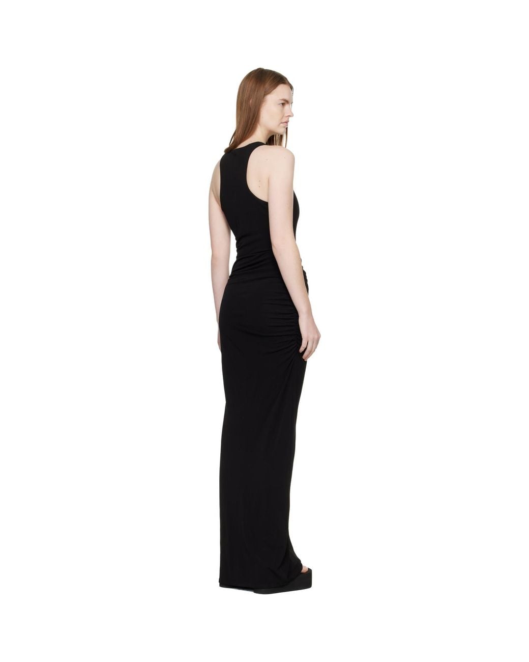 Casablanca Black Draped Maxi Dress