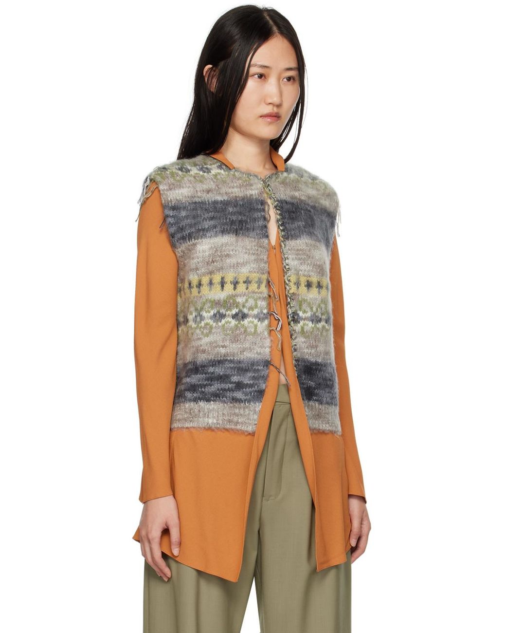 perverzeカーディガンBlend Border Knit Cardigan