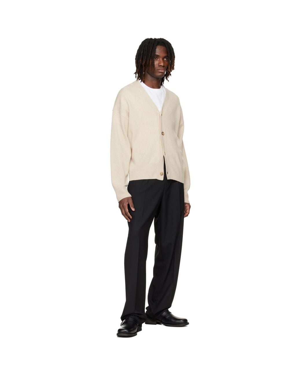 HUGO Black Modern-Fit Stretch Twill Trousers for men