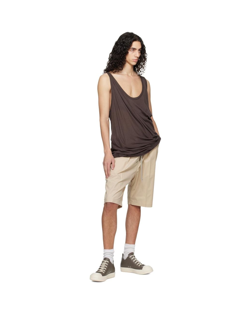 Rick Owens Black Temple Pony Tank Top for men