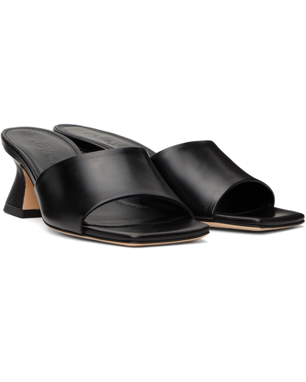 Aeyde Black Ale Leather Mules