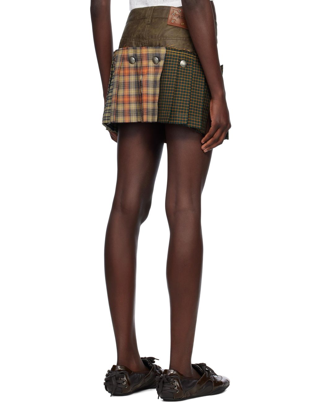 [ANDERSSON BELL]★Molly Fake Leather Micro Detachable Skirt MOLLY FAUX-LEATHER MICRO DETACHABLE SKORT apa827w(DRAK BROWN