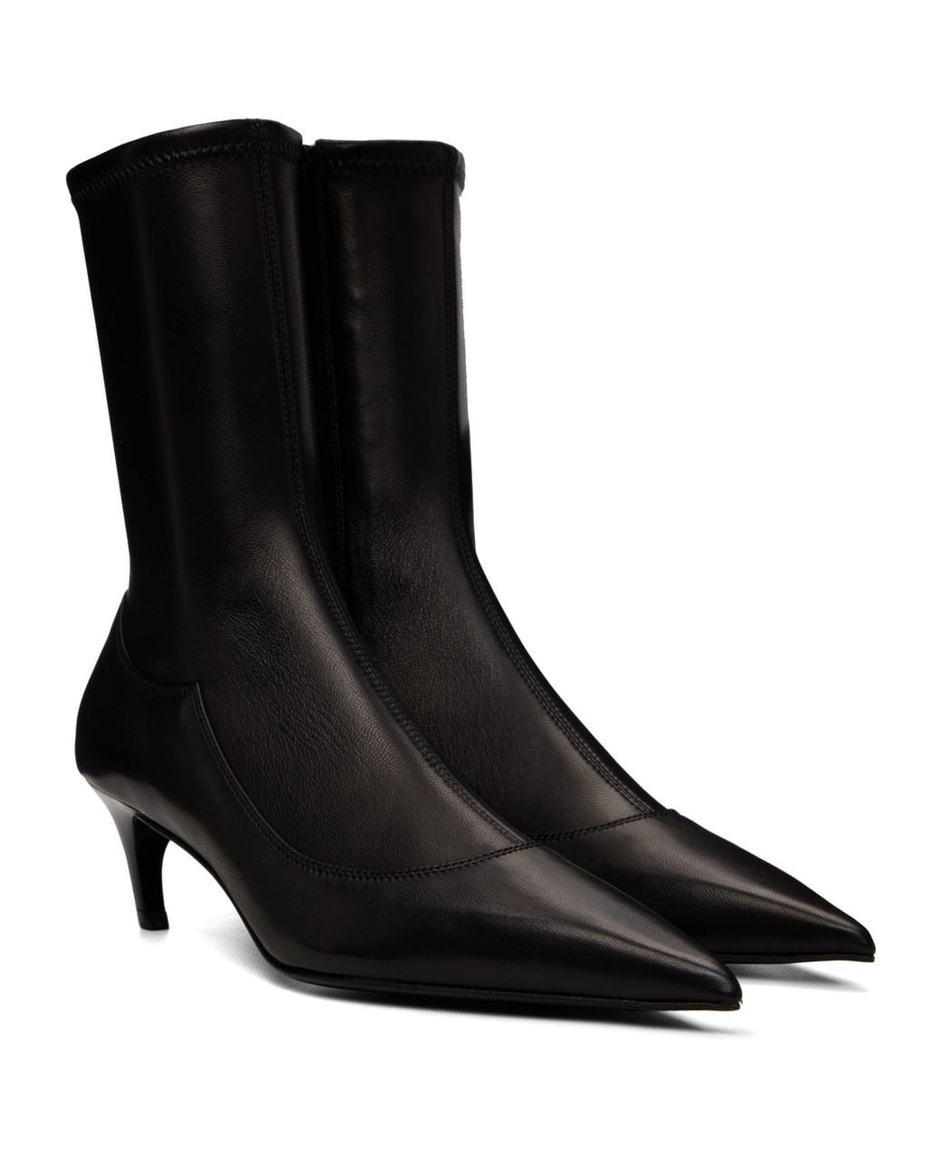 Khaite Black Valerie Mid-Calf Boots
