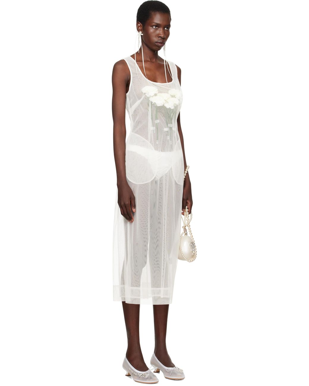 Simone Rocha Ssense Exclusive Bridal Capsule Carnation Dart Midi