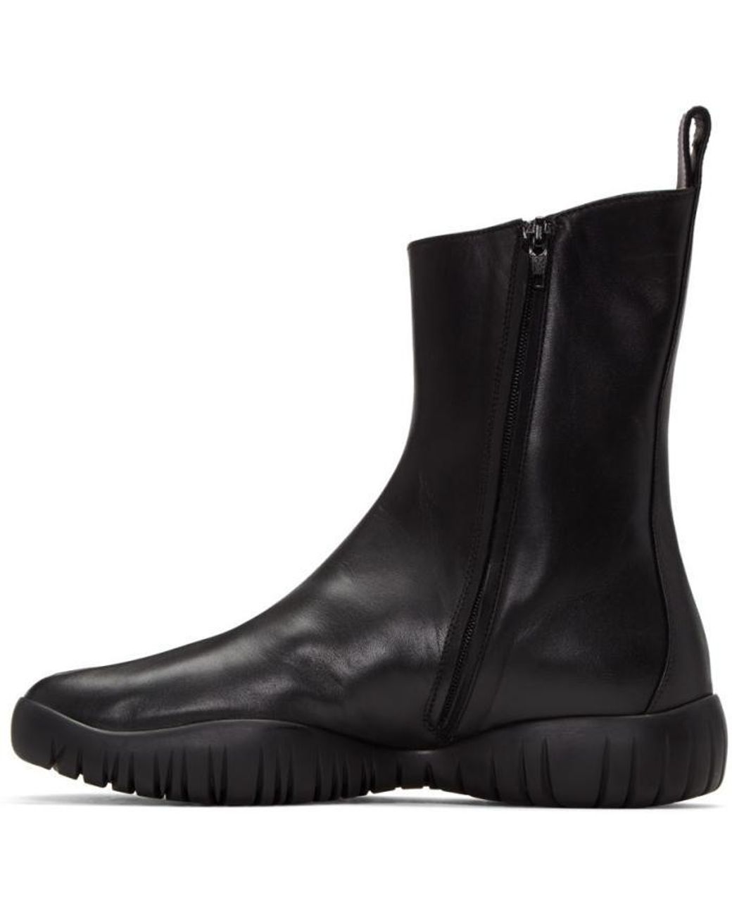 Maison Margiela Black Flat Tabi Boots | Lyst