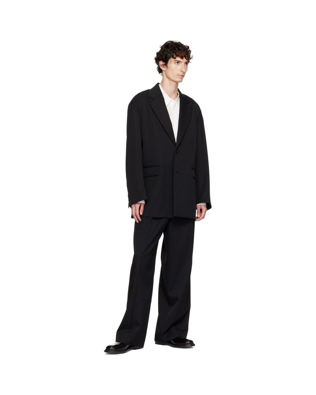 Ssstein Black Long Wide Trousers for men
