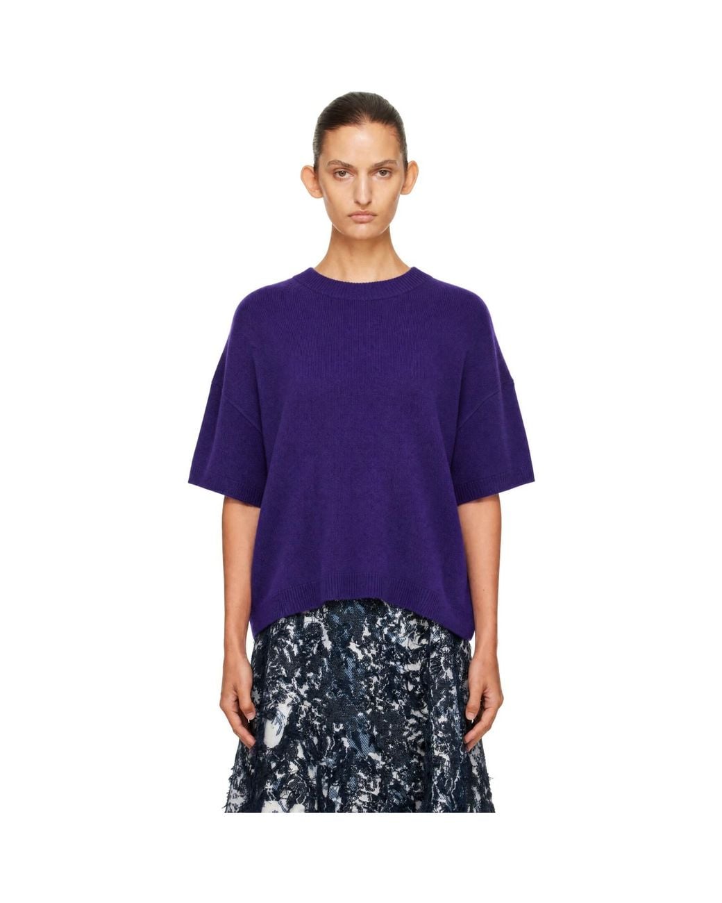 Staud Purple Sorrento Cashmere Sweater