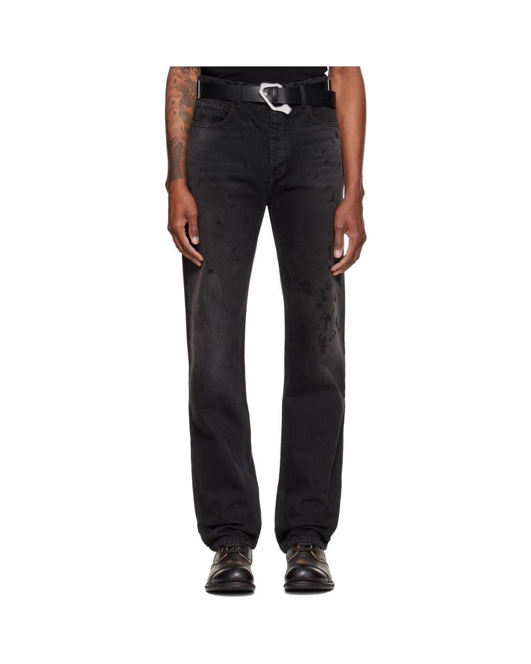 ALEXANDER DIGENOVA Black Underground Painter Jeans for men