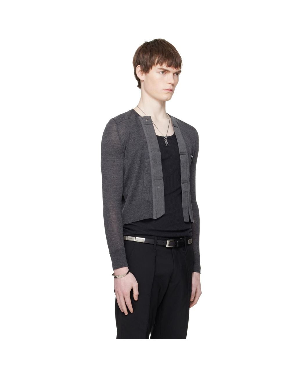 HODAKOVA Blue Knitted Long Sleeve Cardigan for men