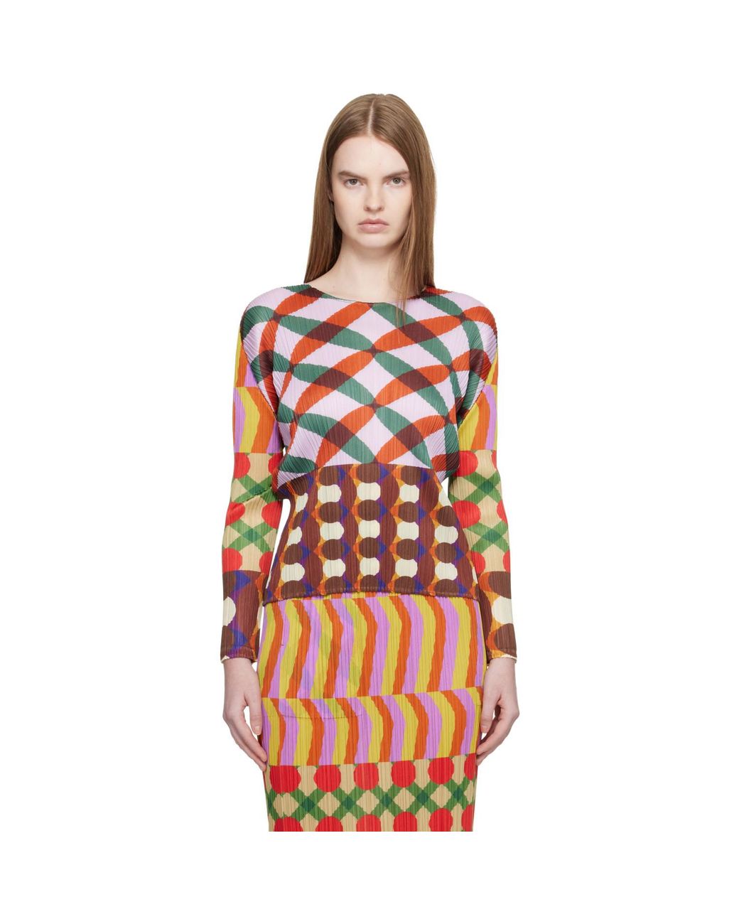 Pleats Please Issey Miyake Orange Harmony T-Shirt