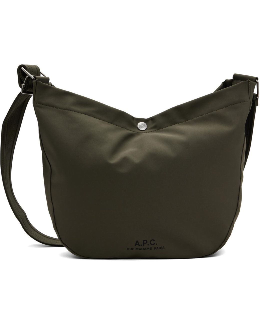 A.P.C. Green Khaki Journal Satchel Bag