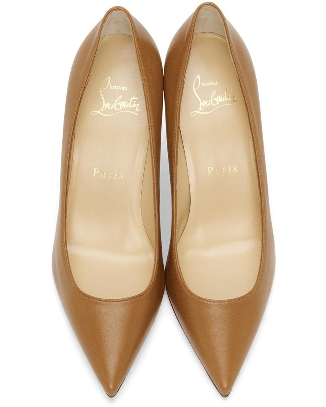 newness affald Imagination Christian Louboutin Kate 85 Leather Pumps in Tan (Brown) - Save 29% - Lyst