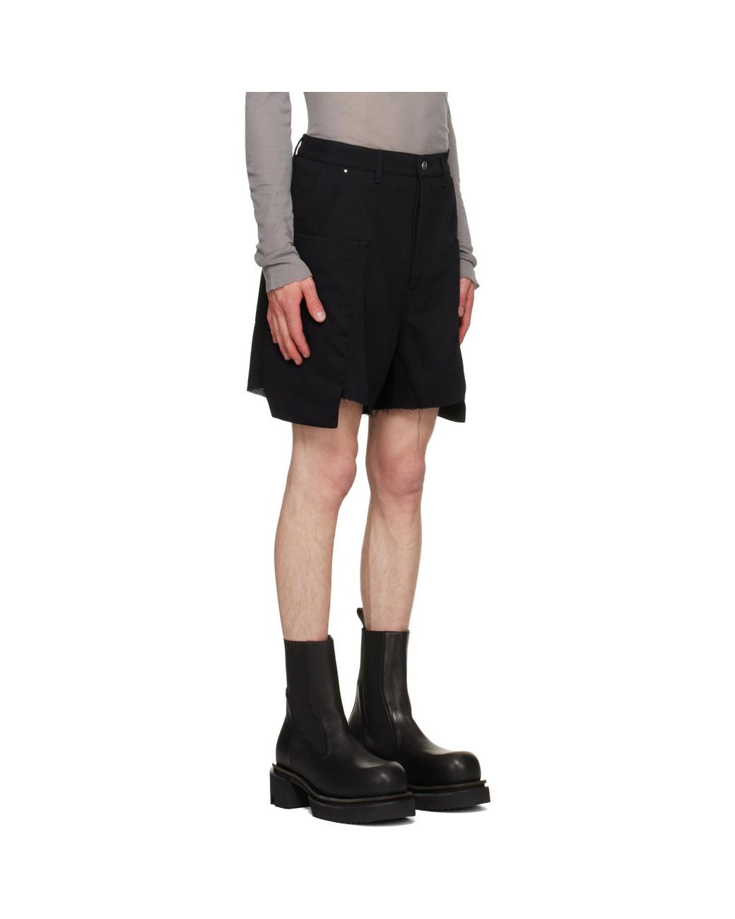 Rick Owens Black Tower Stefan Cargo Shorts for men