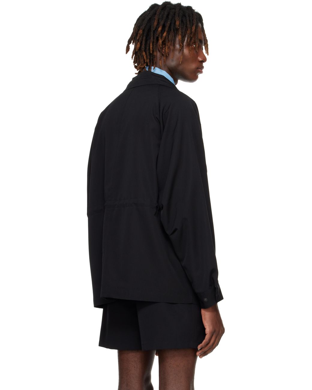 AURALEE Wool Max Canvas High Neck Zip Jacket in Black for AURALEE Wool Max Canvas High Neck Zip Jacket in Black for