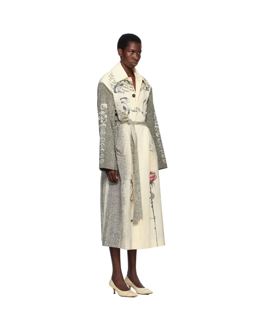Jean Paul Gaultier Black Off- 'The Multi-Tattoo' Trench Coat