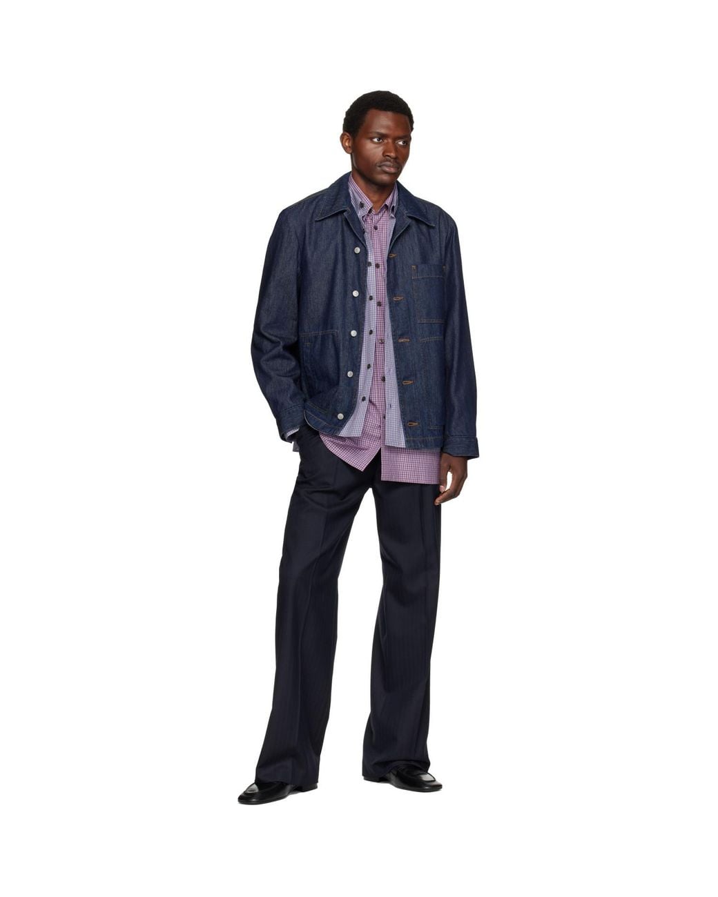 Dries Van Noten Blue Wool Trousers for men