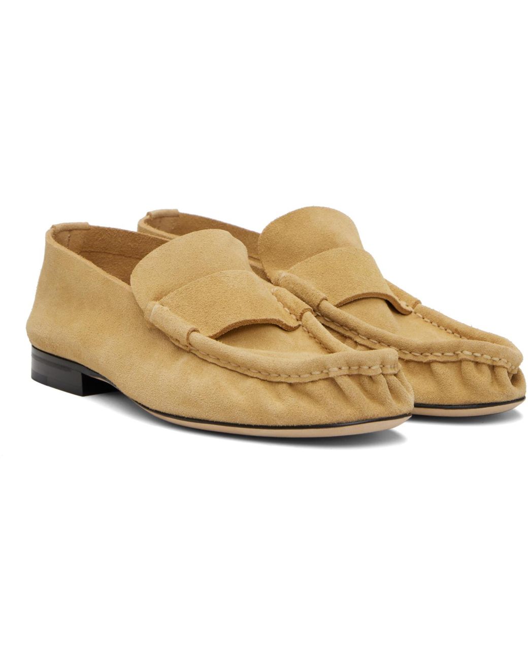 The Row Black Tan Soft Loafers
