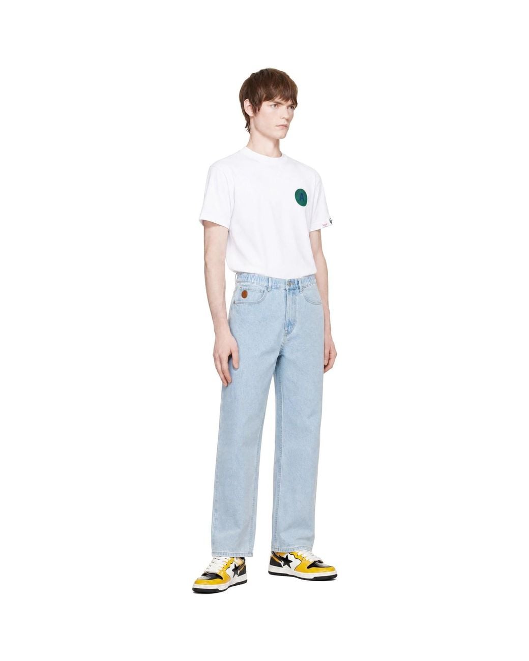 Aape By A Bathing Ape Blue 'Aape Now' Jeans for men