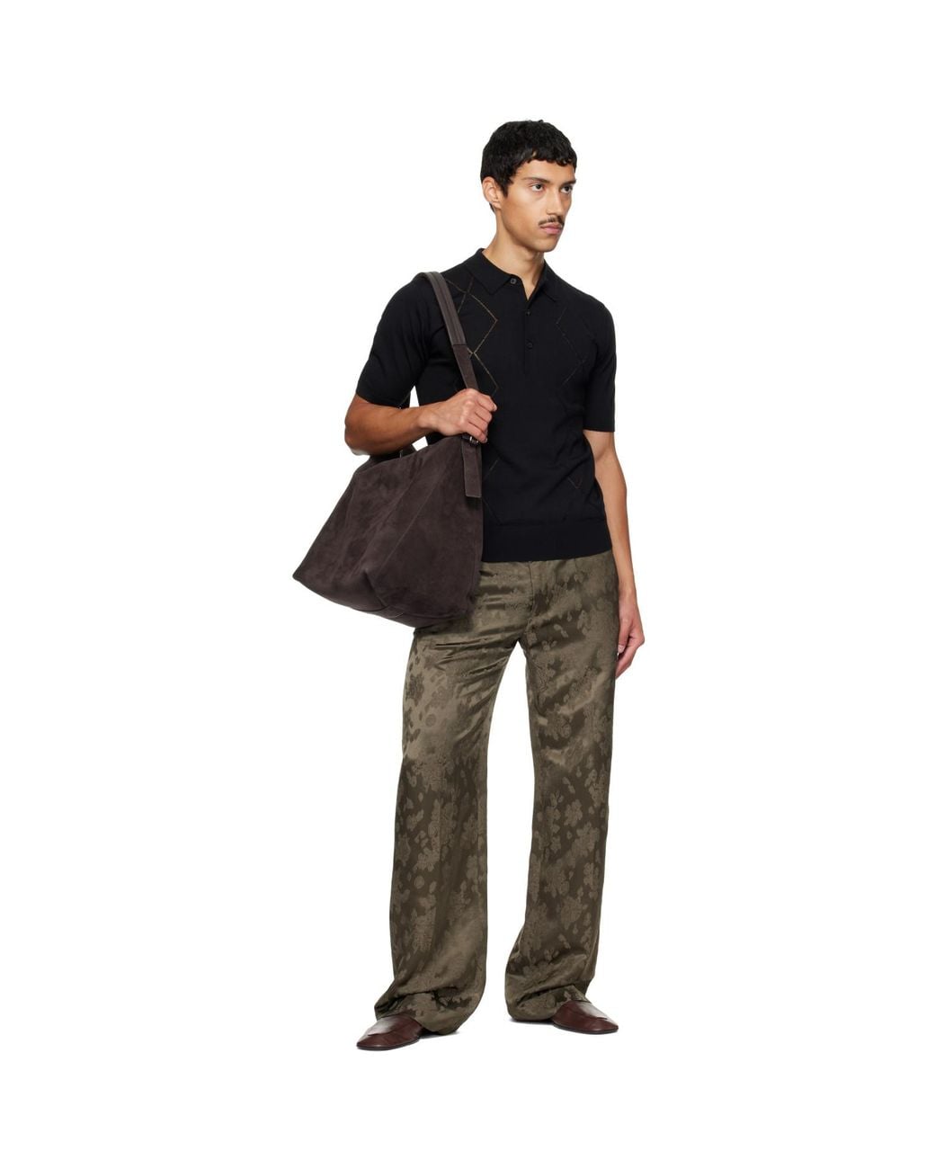 Dries Van Noten Black Wool Polo for men