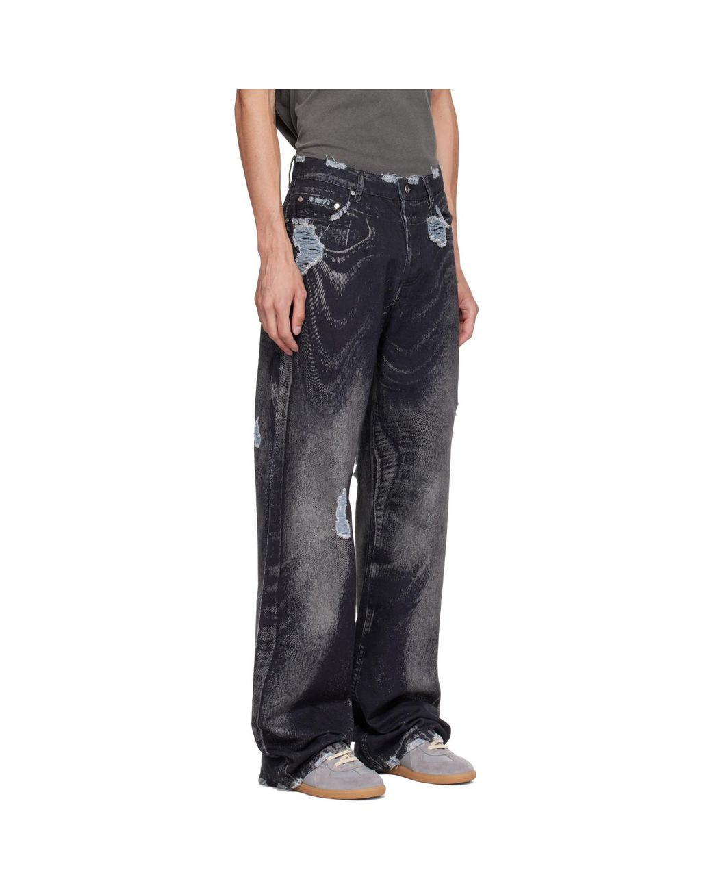 CAMPERLAB Black Distorted Distressed Jeans for men