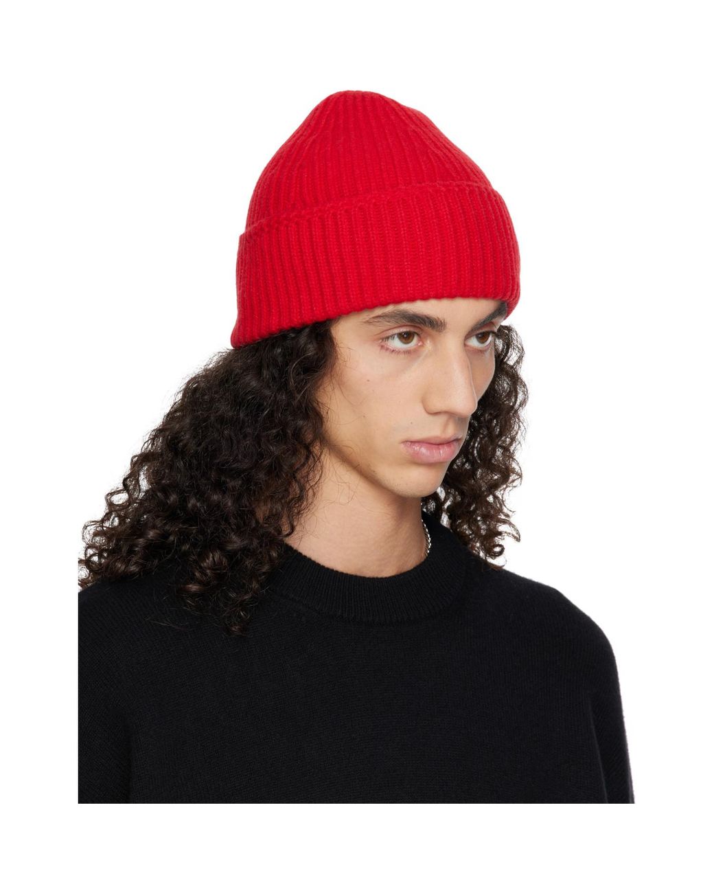 YACAIA Black Y-0004 Merino & Cashmere Beanie for men