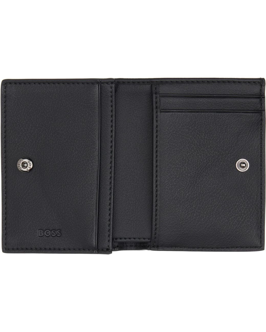 Boss Black Faux-Leather Logo Card Holder for men