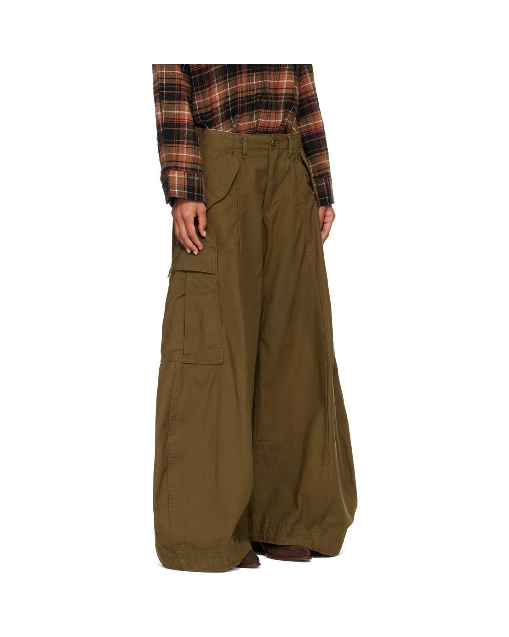 R13 Green Khaki Siouxsie Field Cargo Jeans