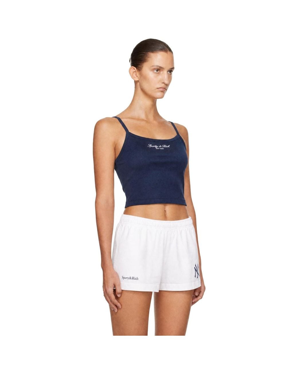 Sporty & Rich Blue Signature Ny Box Tank Top