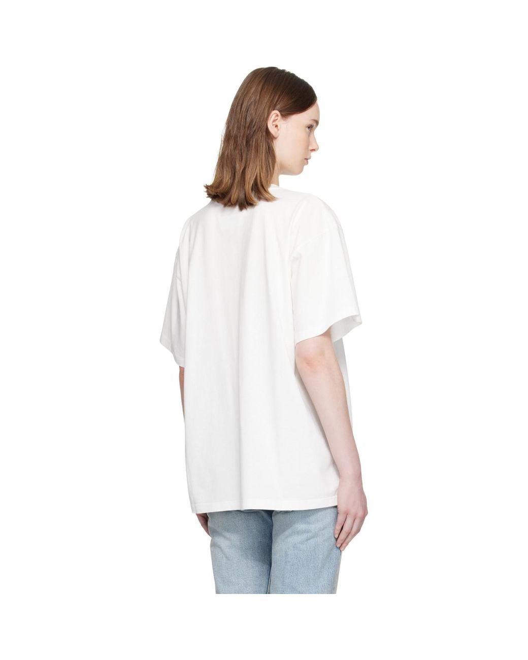 MM6 by Maison Margiela White Off- Horse Print Cotton T-Shirt