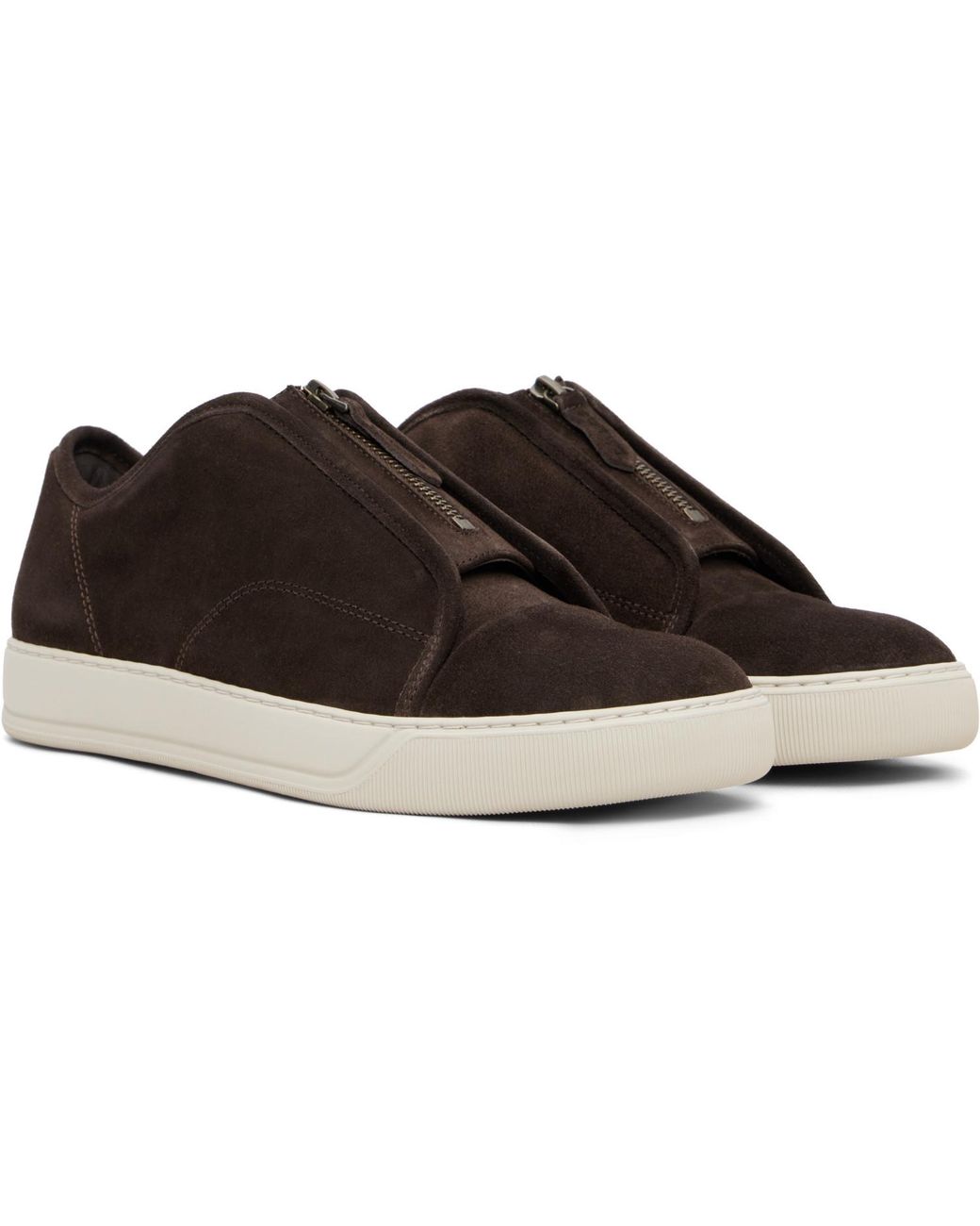 Lanvin Black Dbb1 Suede Zip Sneakers for men
