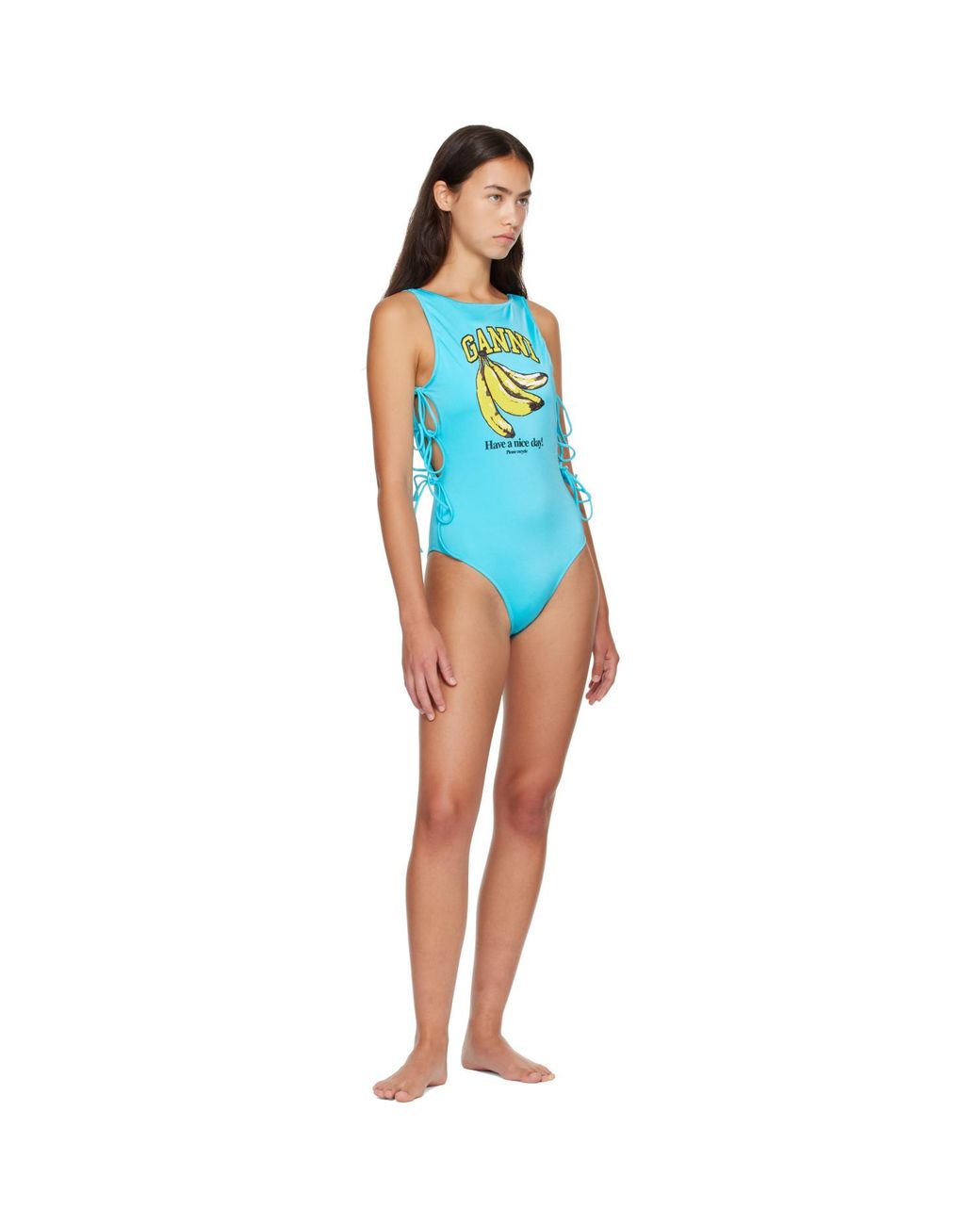 Ganni Blue Banana Swimsuit