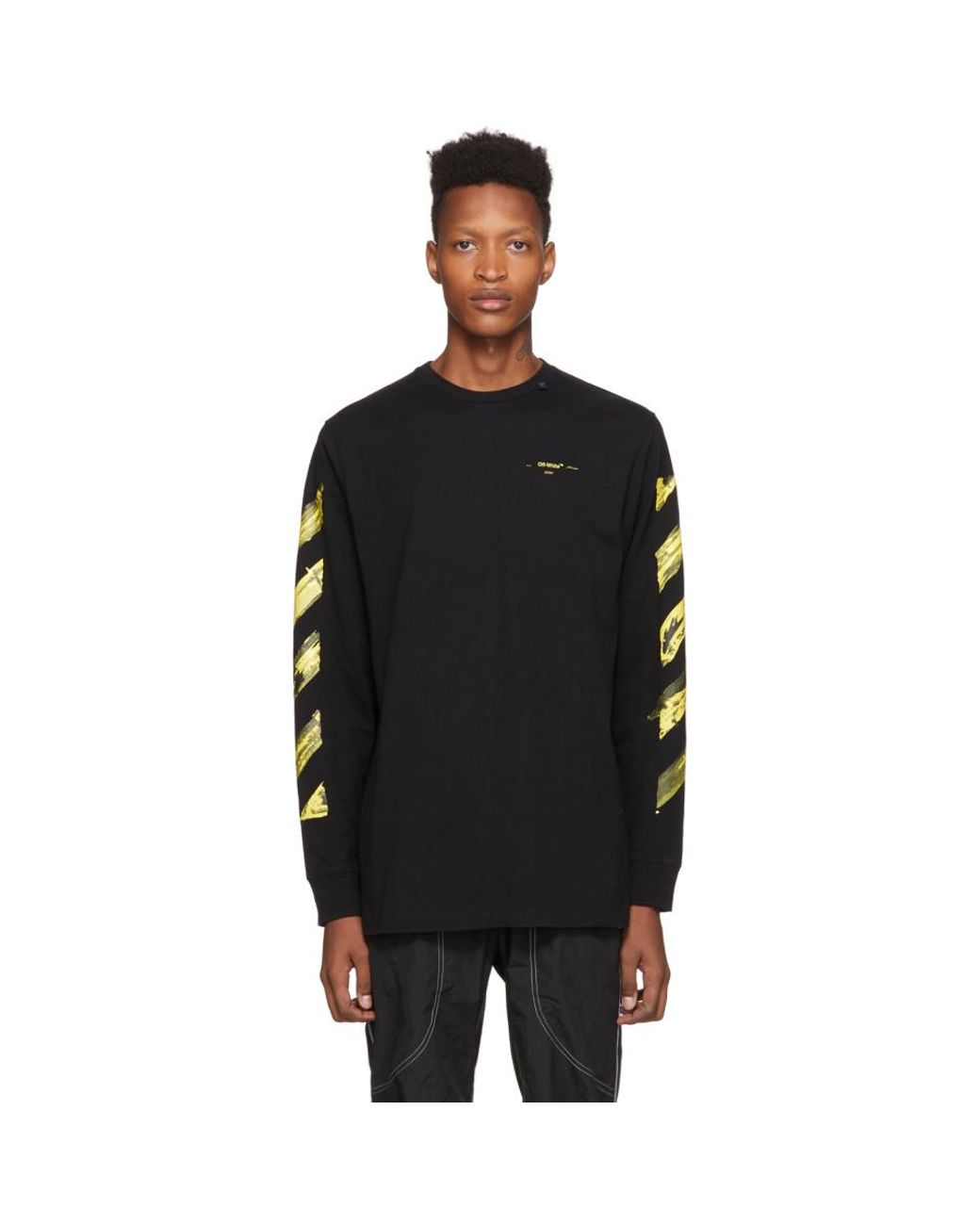 Off-White c/o Abloh Ssense Black And Painted Arrows Long Sleeve T-shirt for Men |