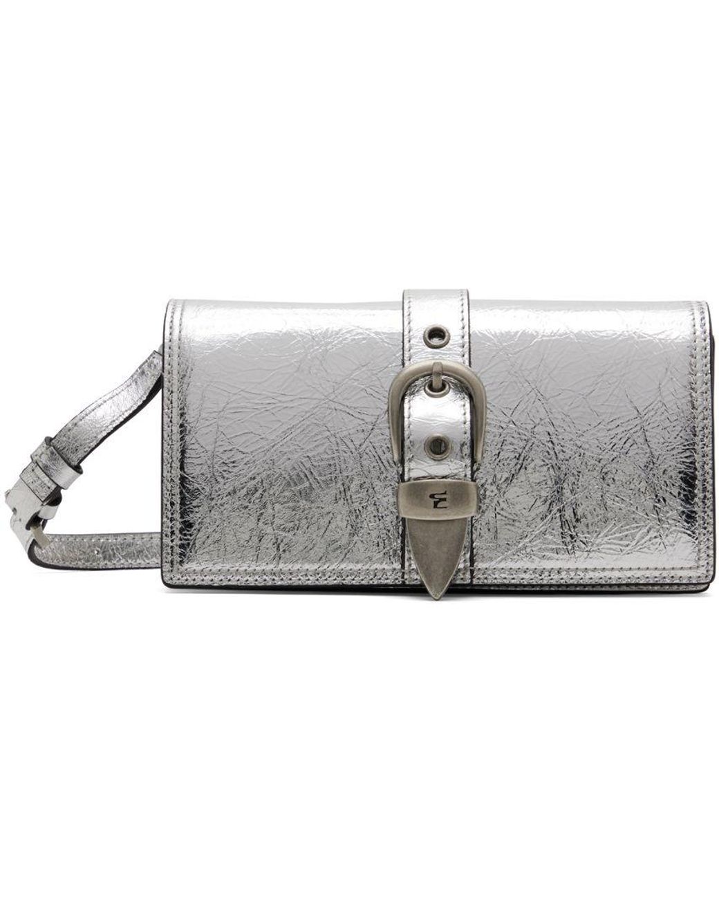 Marge Sherwood Off-White Mini Bessette Bag Vanilla crinkle Silver